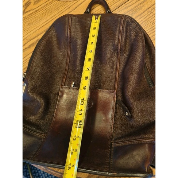 Vintage Cole Haan Backpack Dark Brown Pebbled Leather Bag - Picture 11 of 14